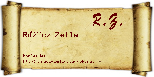 Rácz Zella névjegykártya